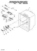 REFRIGERATOR LINER PARTS Diagram and Parts List for KBRS19KTSS01  KitchenAid Refrigerator