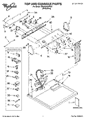 TOP AND CONSOLE PARTS Diagram and Parts List for 7MLGQ8000PW0  Whirlpool Dryer