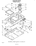 COOKTOP Diagram and Parts List for RF4900XLW1  Whirlpool Range
