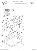 COOKTOP Diagram and Parts List for RS675PXBQ2  Whirlpool Range