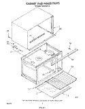 CABINET AND HINGE Diagram and Parts List for MW8650XR0  Whirlpool Microwave