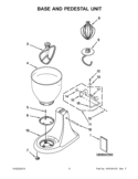 BASE AND PEDESTAL UNIT Diagram and Parts List for KSM95AC0  KitchenAid Mixer