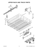 UPPER RACK AND TRACK PARTS Diagram and Parts List for BLB14DRANA0  Whirlpool Dishwasher