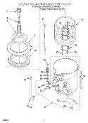 AGITATOR, BASKET AND TUB Diagram and Parts List for LCR5232DZ4  Whirlpool Washer