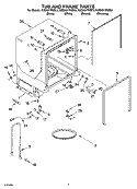 TUB AND FRAME PARTS Diagram and Parts List for KUDK01TKBS0  KitchenAid Dishwasher