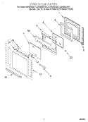 OVEN DOOR Diagram and Parts List for KEBS208DSS7  KitchenAid Wall Oven