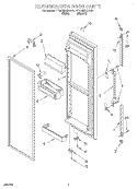 REFRIGERATOR DOOR Diagram and Parts List for 4YED25DQDN01  Whirlpool Refrigerator
