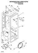 REFRIGERATOR LINER PARTS Diagram and Parts List for BRS70WRANA00  Whirlpool Refrigerator