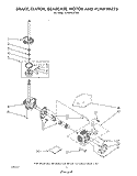 BRAKE, CLUTCH, GEARCASE, MOTOR AND PUMP Diagram and Parts List for 6LA5800XTM0  Whirlpool Washer