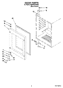 DOOR PARTS Diagram and Parts List for KBCO24LSBX01  KitchenAid Wine and Beverage Cooler