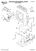AIR FLOW AND CONTROL PARTS Diagram and Parts List for AD40USR0  Whirlpool Dehumidifier