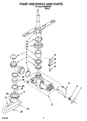 PUMP AND SPRAY ARM PARTS Diagram and Parts List for IRD4700Q0  Inglis Dishwasher