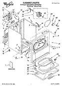 CABINET PARTS Diagram and Parts List for GEW9878PW0  Whirlpool Dryer