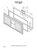 DOOR PARTS Diagram and Parts List for EH151FXTQ01  Whirlpool Freezer