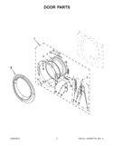 DOOR PARTS Diagram and Parts List for WED86HEBW0  Whirlpool Dryer