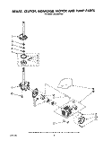 BRAKE, CLUTCH, GEARCASE, MOTOR AND PUMP Diagram and Parts List for LA5300XPW4  Whirlpool Washer