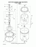 AGITATOR, BASKET AND TUB PARTS Diagram and Parts List for ETW4400WQ1  Estate Washer