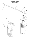 CABINET PARTS Diagram and Parts List for ACP102PR1  Whirlpool Air Conditioner