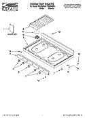 COOKTOP PARTS Diagram and Parts List for TGP305RW3  Estate Range