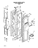 FREEZER DOOR Diagram and Parts List for 3VED29DQAW00  Whirlpool Refrigerator