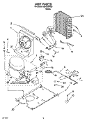 UNIT PARTS, OPTIONAL PARTS Diagram and Parts List for JEACS50SL8  Whirlpool Ice Maker