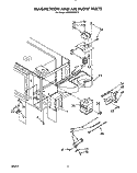 MAGNETRON AND AIR FLOW Diagram and Parts List for RM278BXV6  Whirlpool Microwave Oven Combo