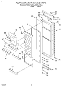 REFRIGERATOR DOOR Diagram and Parts List for KSBS20QEWH2  KitchenAid Refrigerator