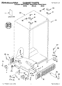 CABINET, LITERATURE Diagram and Parts List for KSRG27FKBT01  KitchenAid Refrigerator