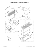 LOWER UNIT & TUBE PARTS Diagram and Parts List for KBLO36FTX07  KitchenAid Refrigerator