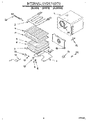 INTERNAL OVEN Diagram and Parts List for KEBS208AWH0  KitchenAid Wall Oven