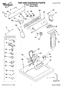 TOP AND CONSOLE PARTS Diagram and Parts List for 7MLGQ8000JQ4  Whirlpool Dryer