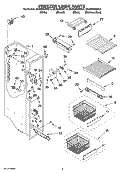 FREEZER LINER PARTS Diagram and Parts List for GC3SHEXNB14  Whirlpool Refrigerator