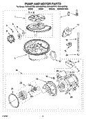 PUMP AND MOTOR PARTS Diagram and Parts List for GU2548XTPS0  Whirlpool Dishwasher