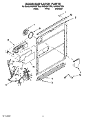 DOOR AND LATCH PARTS Diagram and Parts List for KUDS03CTBL0  KitchenAid Dishwasher