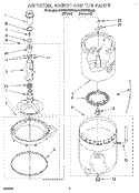 AGITATOR, BASKET AND TUB Diagram and Parts List for KAWE670BWH0  KitchenAid Washer
