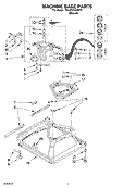 MACHINE BASE PARTS Diagram and Parts List for 7MLSR7534MT0  Whirlpool Washer