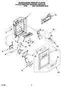 DISPENSER FRONT PARTS Diagram and Parts List for ES5FHAXSQ01  Whirlpool Refrigerator