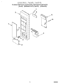 CONTROL PANEL Diagram and Parts List for KCMS185JBL0  KitchenAid Microwave