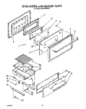 OVEN DOOR AND BROILER Diagram and Parts List for SF310PEWW0  Whirlpool Range