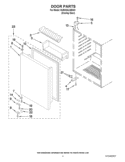 DOOR PARTS Diagram and Parts List for KURO24LSBX03  KitchenAid Refrigerator