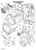 BULKHEAD PARTS Diagram and Parts List for WED8410SW1  Whirlpool Dryer