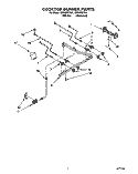 COOKTOP AND BURNER Diagram and Parts List for SF310PEYW1  Whirlpool Range