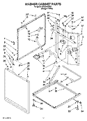 WASHER CABINET PARTS Diagram and Parts List for WET3300SQ0  Whirlpool Washer Dryer Combo
