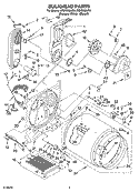 BULKHEAD PARTS Diagram and Parts List for GGX9868JQ4  Whirlpool Dryer