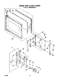 DOOR AND LATCH Diagram and Parts List for SM958PEPW0  Whirlpool Range