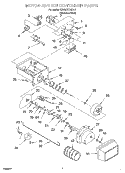 MOTOR AND ICE CONTAINER Diagram and Parts List for KSRS27FGSS11  KitchenAid Refrigerator