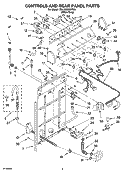 CONTROLS AND REAR PANEL PARTS Diagram and Parts List for 7MLSC9900PW0  Whirlpool Washer