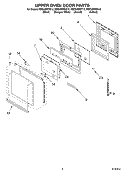 UPPER OVEN DOOR Diagram and Parts List for RBD305PDB12  Whirlpool Wall Oven