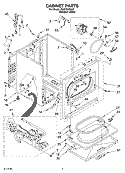 CABINET Diagram and Parts List for RGS7648KQ2  Roper Dryer