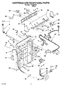 CONTROLS AND REAR PANEL PARTS Diagram and Parts List for ITW4200SQ0  Inglis Washer